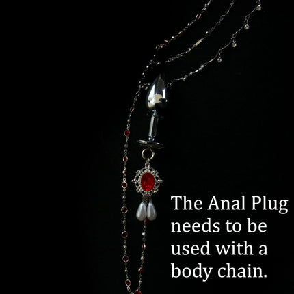 Red Tassel Gem Nipple Clamps Erotic Collar Body Chain Chest Restraint BDSM Women's Sexy Body Accessories Fetish Adult Sex Toys