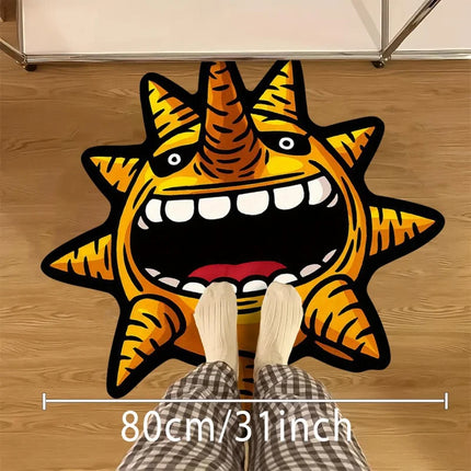 VIKAMA cartoon sun monster shaped carpet anti slip soft floor mat bedroom living room entrance door fun home decoration foot mat