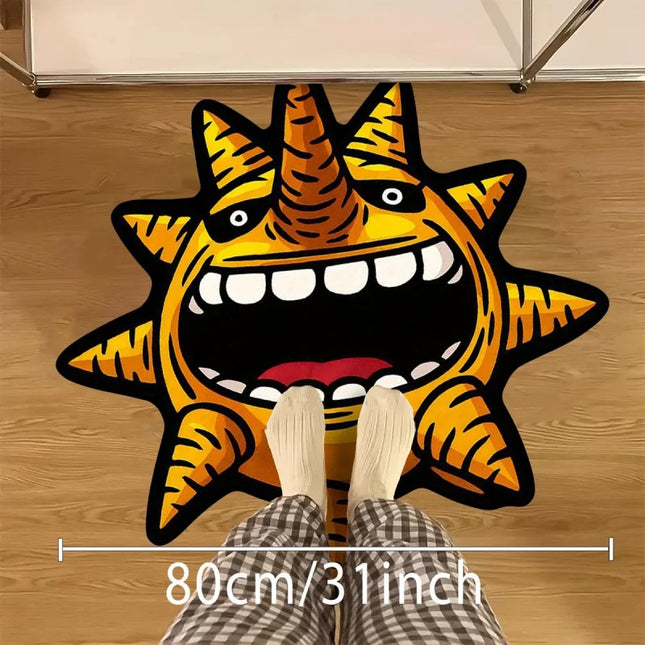 VIKAMA cartoon sun monster shaped carpet anti-slip soft floor mat bedroom living room entrance door fun home decoration foot mat