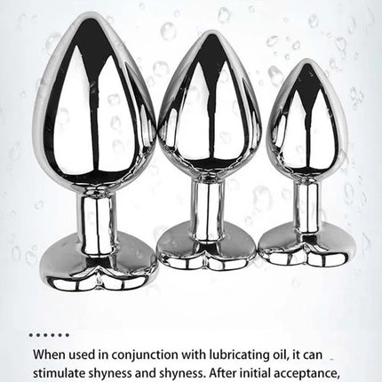Anal Plug Heart 5 Sizes Stainless Steel Crystal Anal Plug Removable Butt Plug Stimulator Anal Sex Toys Prostate Massager Dildos