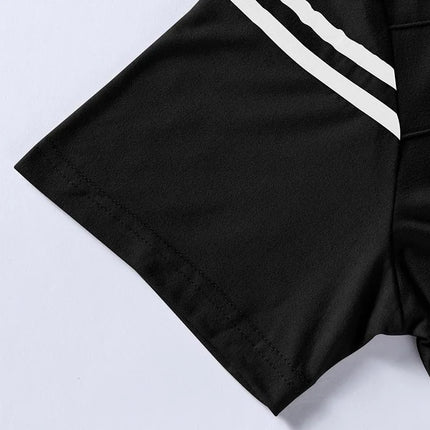 2025 New Men's Casual Fashion Solid Color Short Sleeved Polo Shirt Stand Up Collar Versatile Comfortable Top