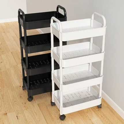 Home Living Room Snack Cart Storage Rack, Kitchen Storage Rack, Bathroom Floor Standing Multi-Layer Movable Storage Rack