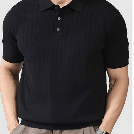 Cool and Stylish Men's Ice-Cold Silk Knitted Polo Shirt for Summer, Trendy Brand Polo Shirt with a Collared Design, Perfect for