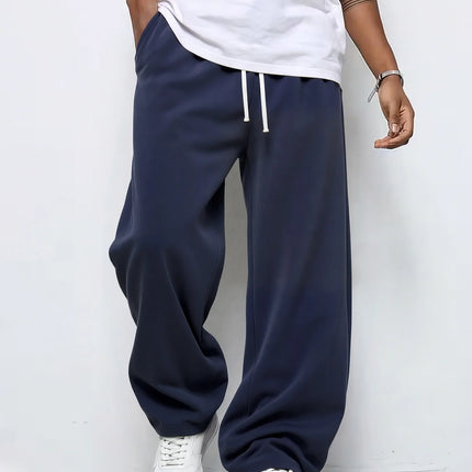 Men's Loose-fit Straight-leg Casual Pants Fashion Korean Wide-leg Sweatpants Outdoor Comfortable Lightweight Long Pants for Men