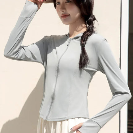 S-2XL New Hing Sports Coat Hoodies Women  Goth  Sweatshirt Sun Protective Clothing UV Protective Clothing Is Cool and Breathable