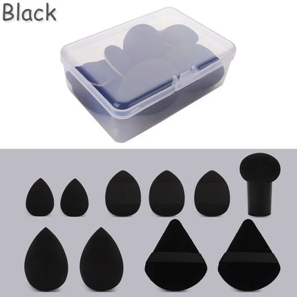 10pcs/set Makeup Sponge Set Mini Finger Puff Triangle Powder Puff Soft Beauty Egg Foundation Cream Concealer Make up Beauty Tool