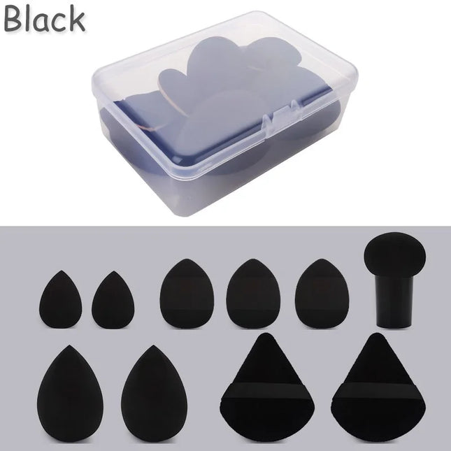 10pcs/set Makeup Sponge Set Mini Finger Puff Triangle Powder Puff Soft Beauty Egg Foundation Cream Concealer Make up Beauty Tool