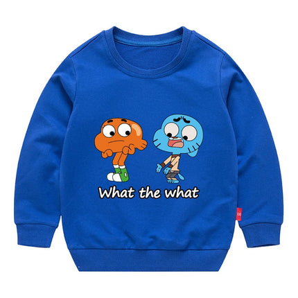 The Amazing World Of Gumball Kids Sweatshirt 100% Cotton O-neck Long Sleeve T-Shirt 3-12Years Kids Cartoon Sports Hoodie