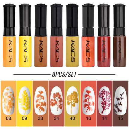 8PCS/Set 7ml Nail Stamper Polish Colorful Gold Silver White Print Art Decoration Image Plate Manicure Varnishes Lacquers Tools