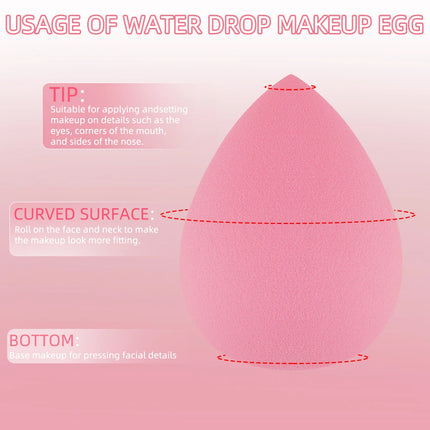 9pcs soft makeup sponge combination, hydrophilic, dry and wet, suitable for foundation, powder and other beauty eggs