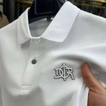100% Pure Cotton High-End Fashionable Short Sleeve Summer New High-Quality Men's Business Casual Polo Shirt Luxury Brand T-Shirt
