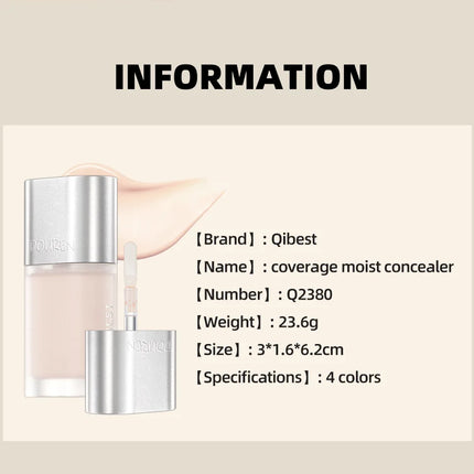 QIBEST Makeup Concealer Hydrating Lightweight Waterproof Permanent Dark Circles and Acne Mark Covering and BrighTening Concealer