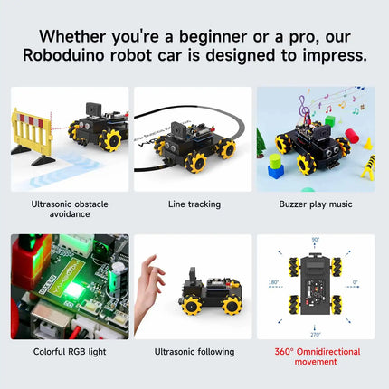 Yahboom UNO R3 Smart Robot Car Kit Roboduino V2 With ESP32 WiFi Camera Metal Body Educational Toy Robotic Kit DIY For Arduino