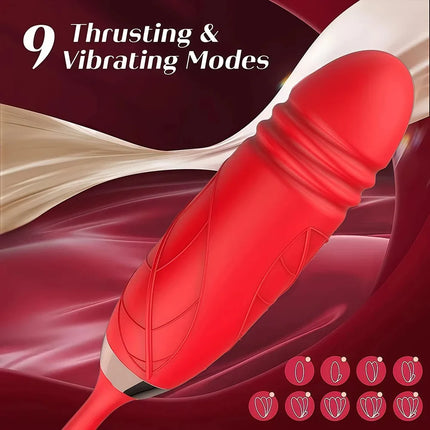 Powerful Sucker Vibrator Female Telescopic Nipple Clitoris Stimulation Dildo Thrusting Licking Vagin Massager Adult Sex Toys
