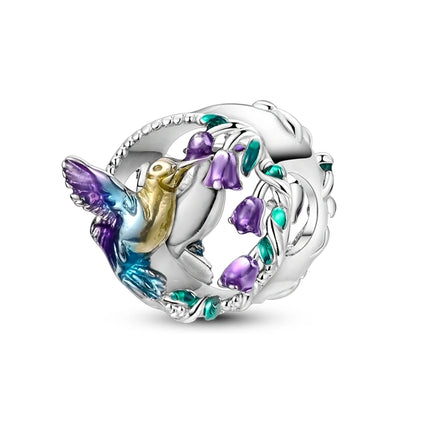 925 Sterling Silver Purple Series Butterfly Aries Gemini Safety Chains Fit Original Bracelet DIY Jewelry Making Gift For Women