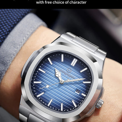 2025 New Luxury Military Man Watch Square Waterproof Luminous Date Week Men Watch Stainless Steel Quartz Men's Watches Reloj+box