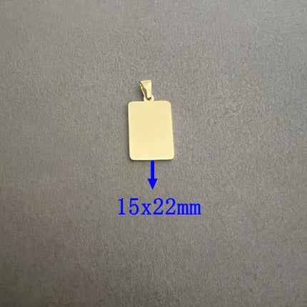 20pcs/Lot 15x22mm size 304 Stainless Steel Mirror Polished Rectangle Charms Pendants Accessories DIY Jewelry Making Necklace
