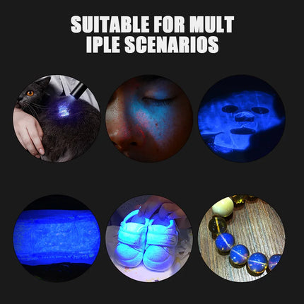 395nm UV Pen FLaslight,Blacklight Flashlight w/ Clip Portable Detector for Hotel/Pet Urine/Bed Bugs/Camping(AAA Battery Powered)