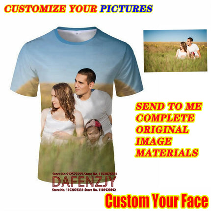3d Printed Custom Your Photo/name T Shirt Men/women Short Sleeve Harajuku Tshirt Female T-shirt Customized Top Male Tee