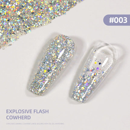 6pcs Shell Fragments Translucency Reflective Gel Nail Polish Reflective Glitter Semi Permanent Soak Off UV Gel Nail Art Varnish