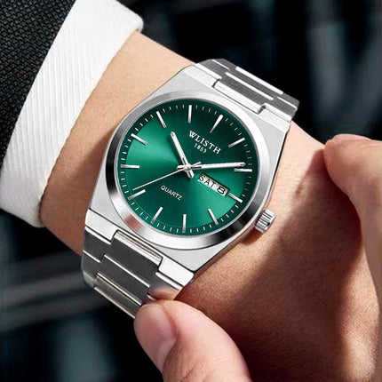 Men's Quartz Watch Luxury Waterproof Luminous Date Week Stainless Steel Men's Watch Male Wristwatches