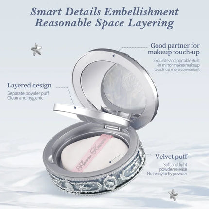Flower Knows Shell's Jewel Collection Baked Setting Powder Flowerknows Correcting Oil-Control Powder Foundation Natural Finish