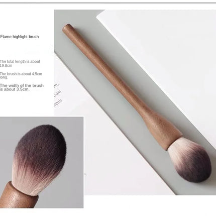 New 1Pcs European Vintage Wood Handle Makeup Brush High Quality Walnut Loose Powder Blush Foundation Contour Brush Super Soft