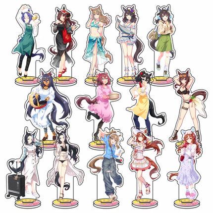 Anime Uma Musume Pretty Derby Acrylic Stand keychain Tachyon Opera O Cafe Oguri Cap Kitasan figure Plate Cosplay Prop Decor Gift