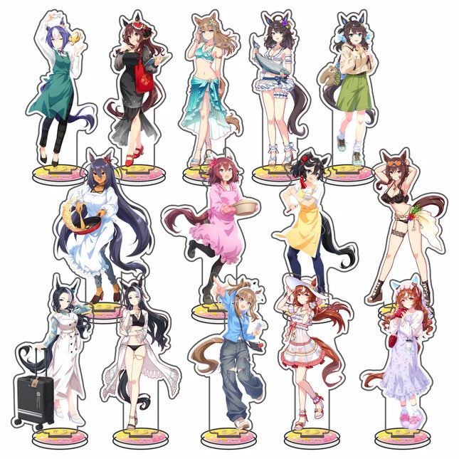 Anime Uma Musume Pretty Derby Acrylic Stand keychain Tachyon Opera O Cafe Oguri Cap Kitasan figure Plate Cosplay Prop Decor Gift