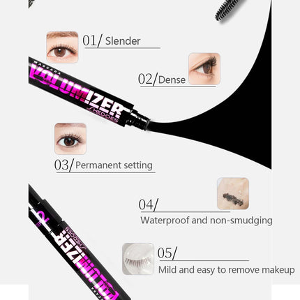 2 in 1 Curling Mascara Eye Cosmetics Waterproof Long Lasting Not Blooming Black Natural Thick Curling Lengthening Mascara Makeup