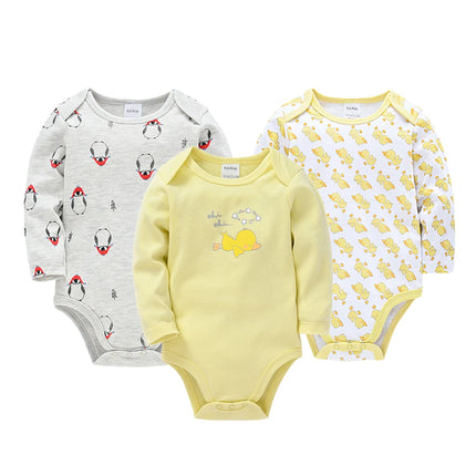 Newborn Baby Girl Bodysuit 3 Pcs/lot Long Sleeve 100%cotton Cute Cartoon Print Overalls 3M 6M 9M 12M 18M 24M Body bebe Clothing
