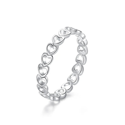Original 925 Sterling Silver Ring Love Heart Wishbone Moon Sun Rings Crystal Rose Gold For Women Wedding Gift Luxury Jewelry