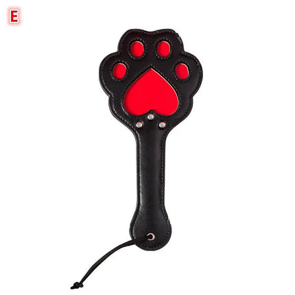 Leather 3D Cat Paw Heart Spanking Adult Couple Play Toys Punishment Training Whip Spank Beat Toys