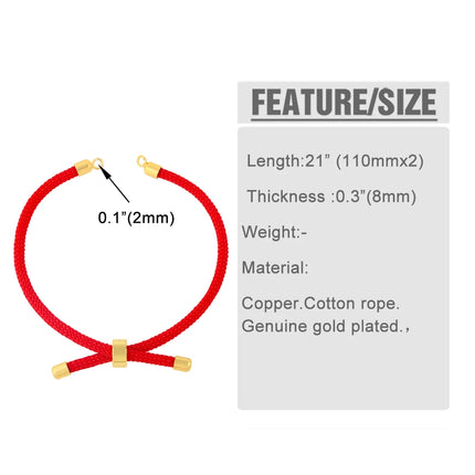OCESRIO Fashion Adjustable Cotton Rope Chain for Bracelet Making DIY Gold Plated  Copper Jewelry Creation Wholesale cana012