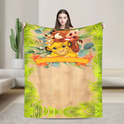 Warm BlanketGirls Boys Decorative Simba Lion King Throw Blanket  Flannel Bedspread Chair Sofa Bed Street Trend Sofa Bed Cover