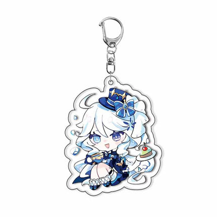 Genshin Impact Furina Arlecchino Neuvillette Lynette Lyney Wriothesley Keychain Anime Game Pendant Accessories Gift