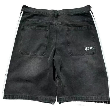 Y2K Striped Baggy Jeans Unisex Wide Leg Denim Pants Hip Hop Streetwear Casual High Quality Embroidered Jeans For Men Women