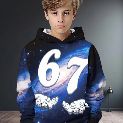 Fun Six Seven 6 7 Meme Design Hoodie for Kids Chaotic Humor Y2k Game Saying Tee Novelty Gift Boys Top Fashion Children's Clothes