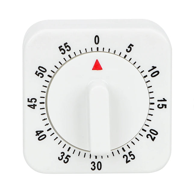 HILIFE Practical 60 Minutes Kitchen Timer Cooking Tools White Square Mechanical Timer Countdown Alarm Reminder