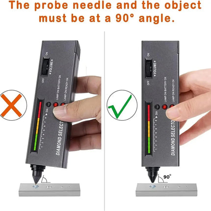 Diamond Tester High Accuracy Diamond Tester Pen Jewelry Professional Diamond Selector Kit+battery+60x magnifying glass+Tweezers