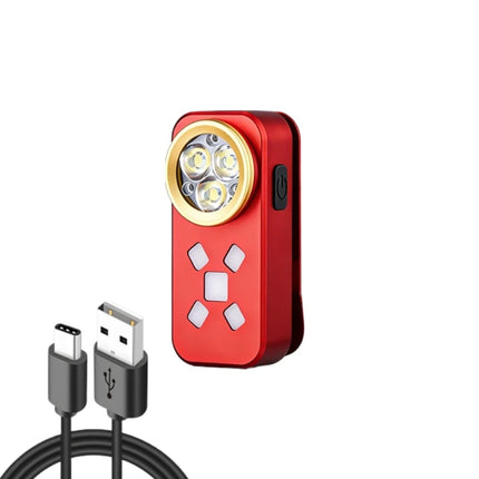 EDC Flashlight USB Charging Magnetic Clip Work Light LED Strong Light Torch Red Blue Warning Light for Outdoor Camping Hiking