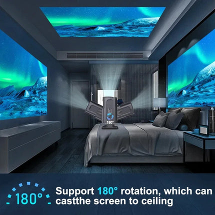 HY320 Mini video projector Native 720P Android 11 Projectors 300ANSI Wifi6 Cinema OutdoorPortable 180° Rotable BT5.0 4K Moive
