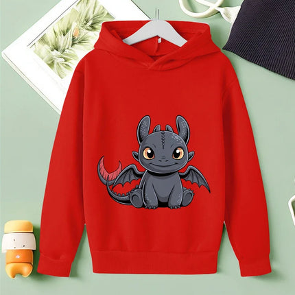 Lovely Children Hoodie Toothless Cartoon Print For Boys Girls Autumn Winter Street Style 3-14Y
