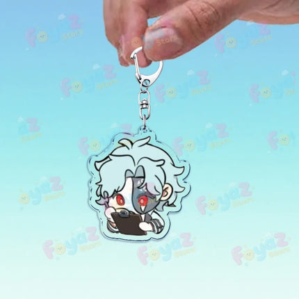 Cute Cartoon Dottore Keychains for Accessories Game Gamer Anime Jewelry Keyrings Chibi Charm Friends Gifts