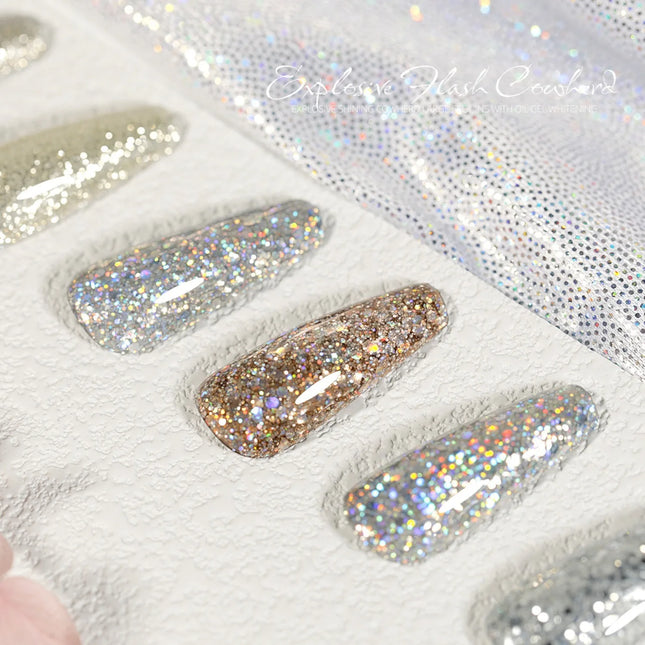 6pcs Shell Fragments Translucency Reflective Gel Nail Polish Reflective Glitter Semi Permanent Soak Off UV Gel Nail Art Varnish