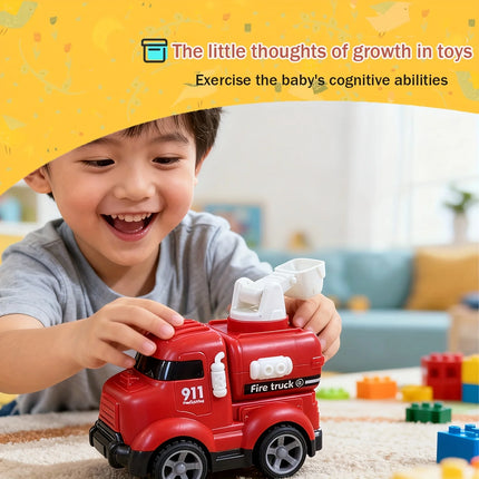 Inertial Fire Truck Toy for Toddlers | Rotating Accessory | Random 2 Styles Mixed | Early Educational Kids Vehicle.