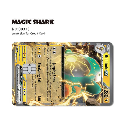 Magic Shark Tyranitar Pawmot Clefable Pokemons Slowking Victini Ex Soft PVC No Fade Skin Sticker for Credit Debit Metro Card
