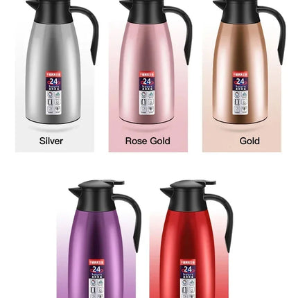 2L Thermal Coffee Bottle Stainless Steel Vacuum Flasks Office Hot Coffee Thermos Insulation Kettle Hot Water Thermos Pot