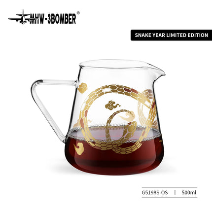 MHW-3BOMBER Pour Over Coffee Maker Set 500ml Glass Coffee Server Carafe and Coffee Dripper Barista Tool