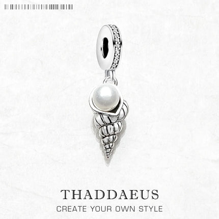 Charm Pendant Shell With Freashwater Pearl New Fine Jewelry 925 Sterling Silver Oceans Gift For Women Men